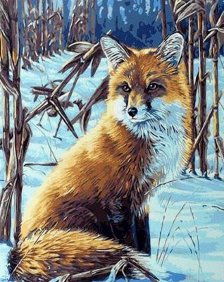 Fox In Snow Paint By Numbers.png