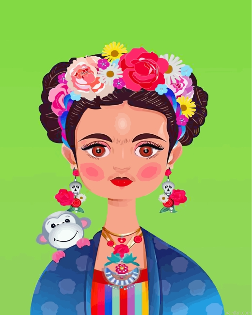 Frida Kahlo And Monkey Paint By Number.png