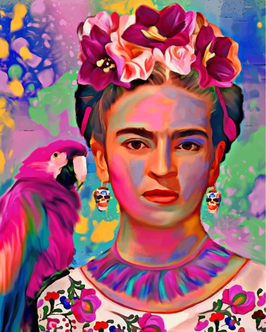 Frida Kahlo And Parrot Paint By Number.png
