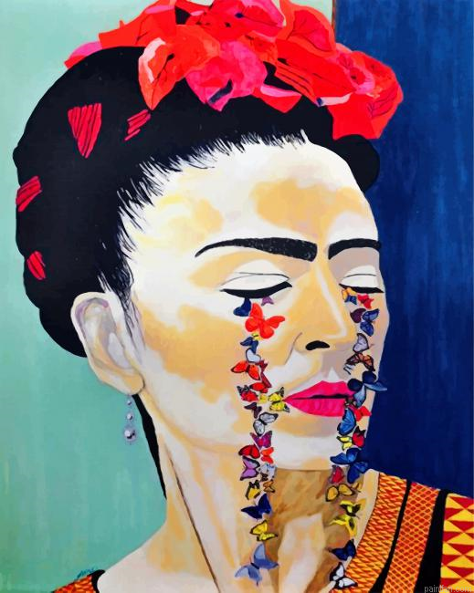 Frida Kahlo Butterflies Paint By Number.png
