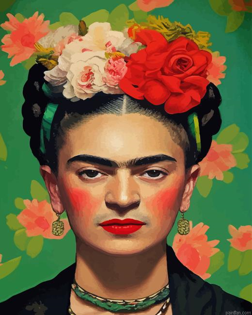 Frida Kahlo With Flowers Paint By Numbers.png