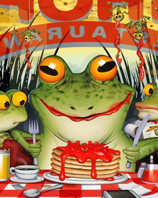 Frog Eating Pancake Paint By Number.png