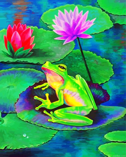 Frog On Lily Pad Paint By Number.png