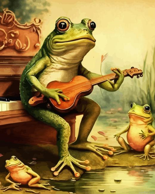 Frog Playing Guitar Paint By Numbers.png