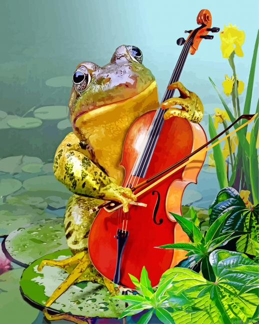 Frog Playing Violin Paint By Number.png