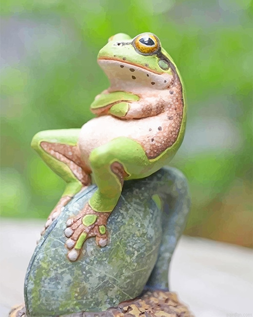 Frog Relaxes On A Rock New Paint By Numbers.png