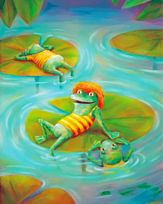 Frogs On Lily Pad Paint By Number.png