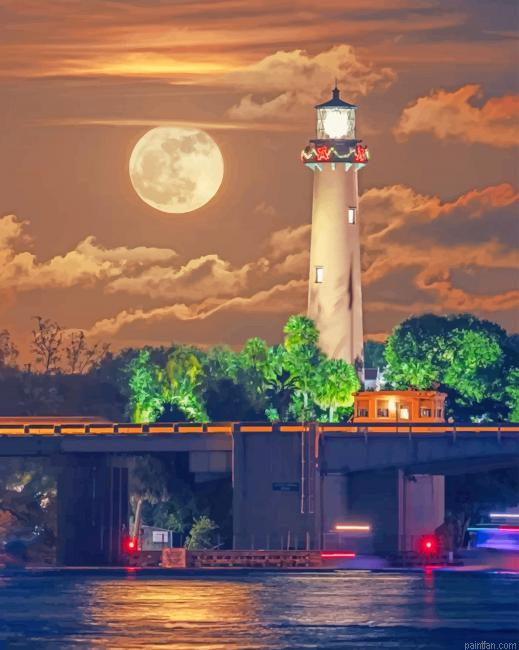 Full Moon Jupiter Lighthouse Paint By Number.png