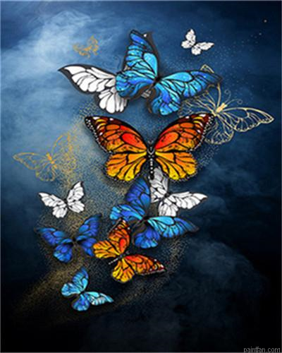Galaxy Butterflies Paint By Numbers.png
