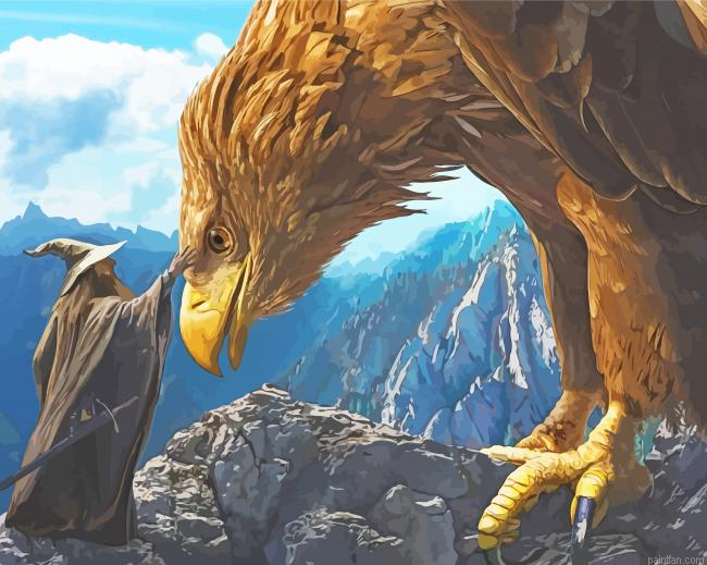 Gandalf And The Eagle Paint By Numbers.png