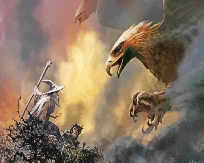 Gandalf And The Eagles Art Paint By Numbers.png