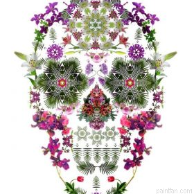 Garden Flowers Skull Paint By Numbers.png