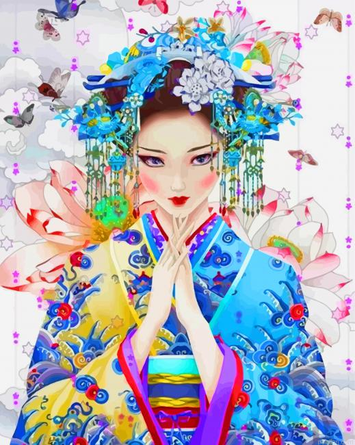 Geisha Woman Paint By Number.png