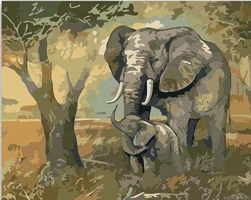 Gentle Elephant Paint By Numbers.png
