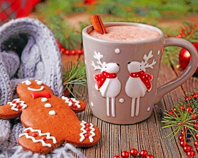 Gingerbread Cookies And Coffee Food Paint By Numbers.png