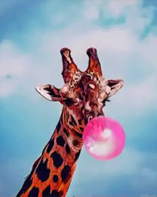 Giraffe And Bubblegum Paint By Number.png