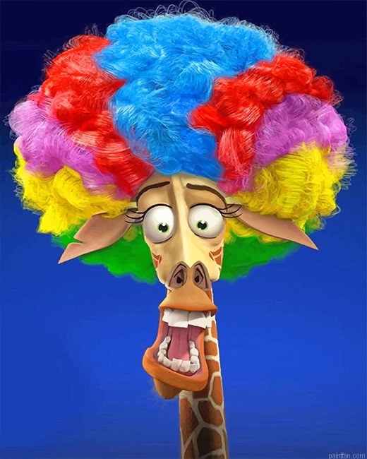 Giraffe Colorful Hair New Paint By Numbers.png