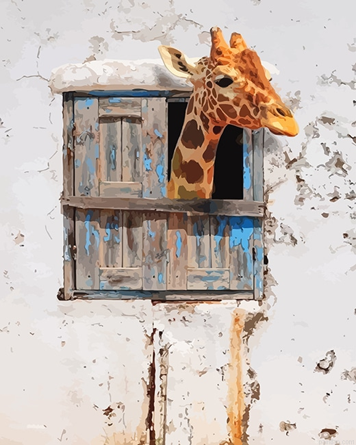 Giraffe Looking Through Window New Paint By Numbers.png