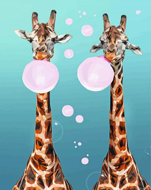 Giraffes Bubble Paint By Numbers.png