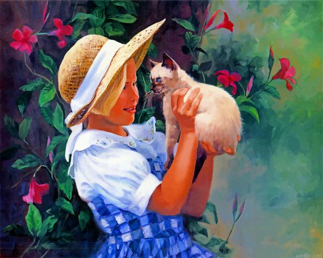 Girl And Cat Paint By Number.png