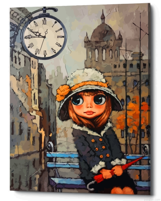 Girl And Red Umbrella Paint By Number.png