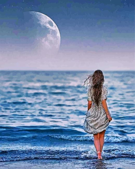 Girl By Beach Paint By Number.png