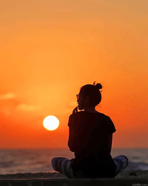 Girl Enjoying The Sunset New Paint By Numbers.png