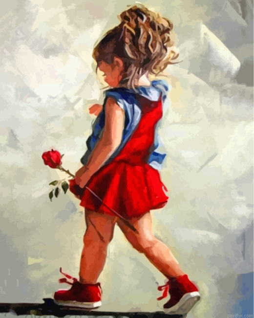 Girl Holding A Rose Paint By Number.png