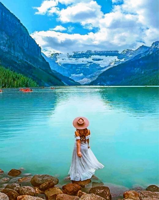 Girl In Banff National Park Paint By Number.png