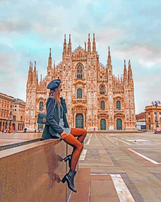 Girl In Duomo Milano Paint By Number.png