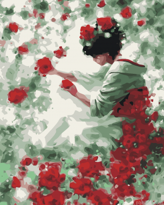 Girl In Flowers Paint By Numbers.png