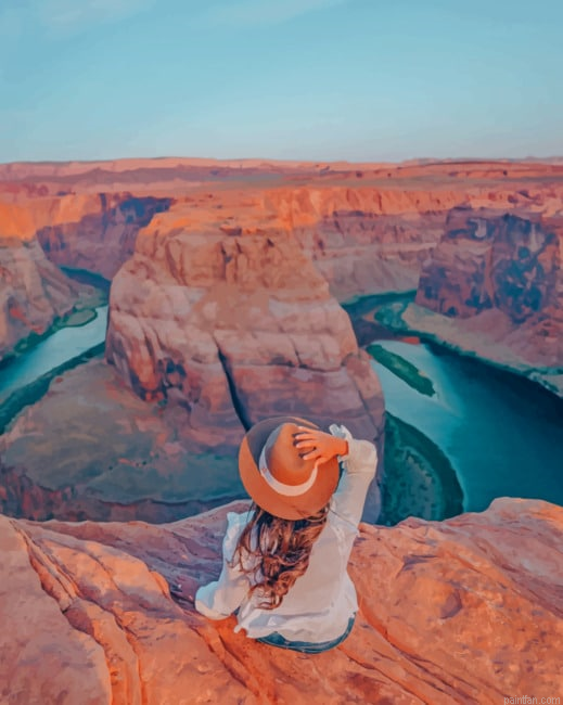 Girl In Glen Canyon National Recreation Area New Paint By Numbers.png