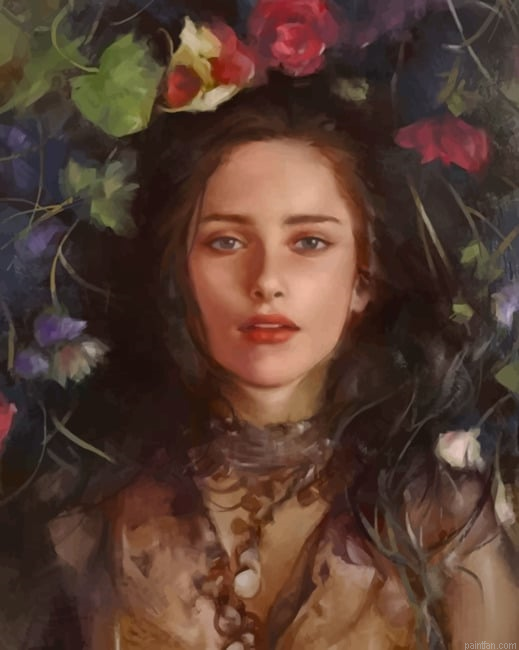 Girl Lying Down On Flowers New Paint By Numbers.png