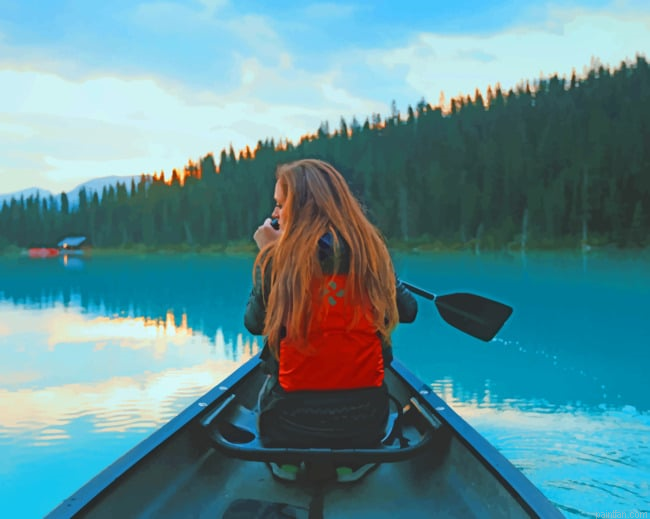 Girl On Kayak Boat Paint By Number.png
