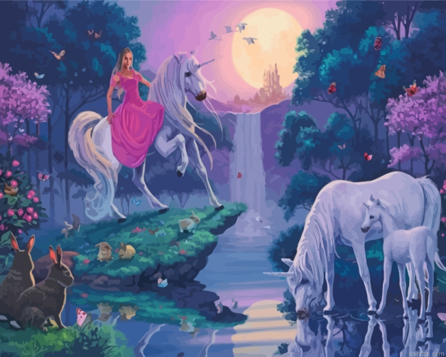 Girl On Unicorn Paint By Number.png