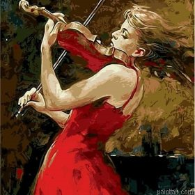 Girl Playing Violin Paint By Numbers.png