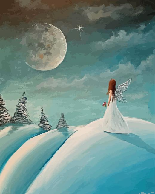 Girl Snow Angel Paint By Numbers.png