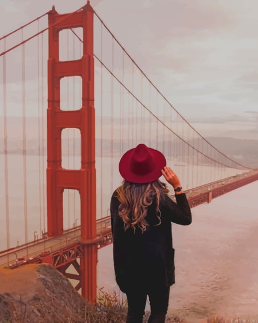 Girl Watching Golden Gate Bridge New Paint By Numbers.png