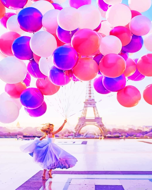 Girl With Balloons In Paris New Paint By Numbers.png