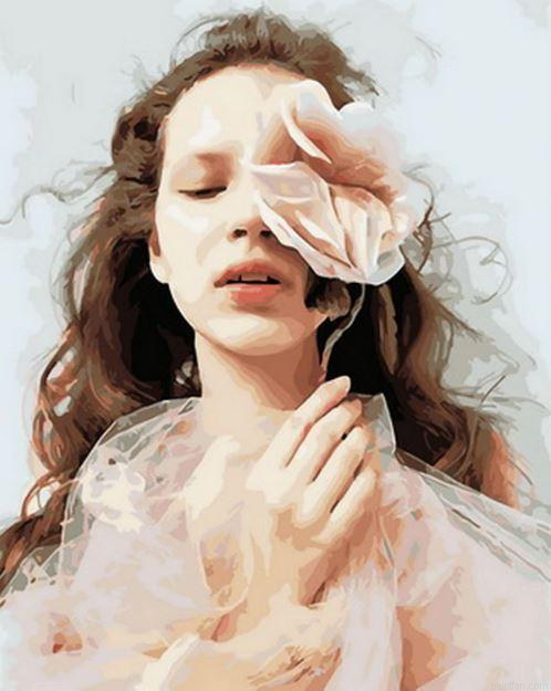Girl With Flower Paint By Numbers.png