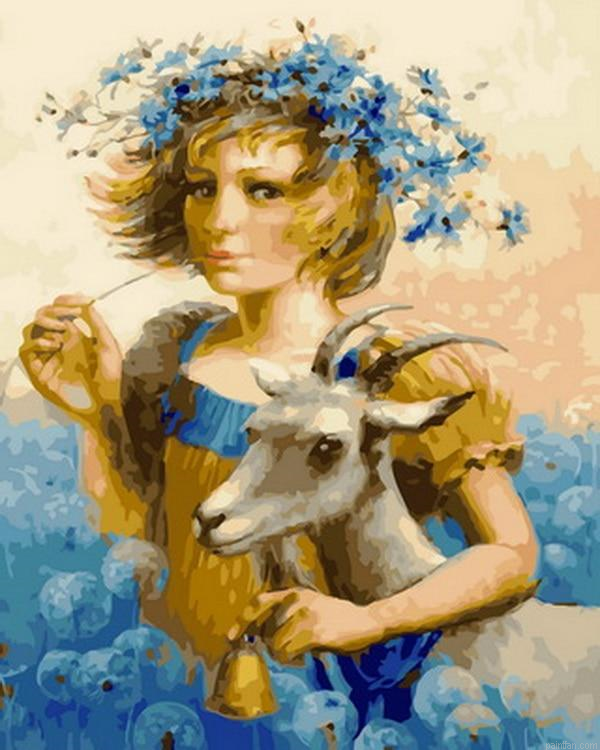 Girl With Goats Paint By Numbers.png