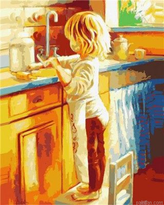 Girl In Kitchen Paint By Numbers.png