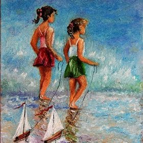 Girls Play By Sea Paint By Numbers.png