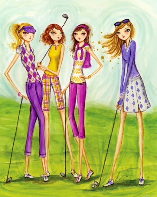 Girls Playing Golf Paint By Number.png