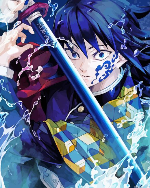 Giyu Tomioka With Sword Paint By Numbers.png