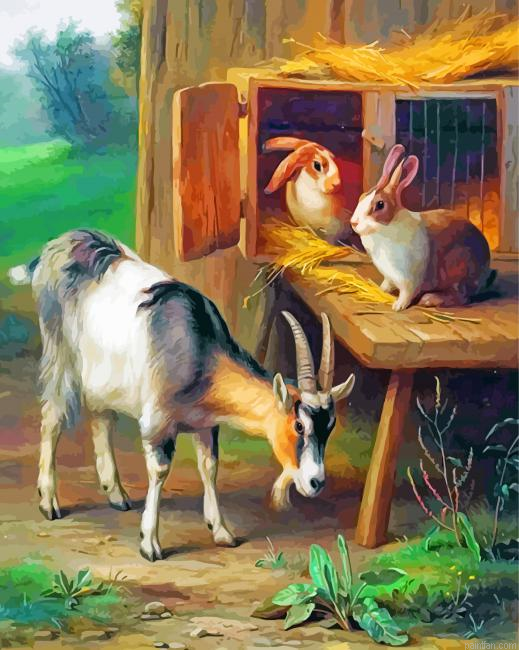 Goat And Rabbits Paint By Number.png