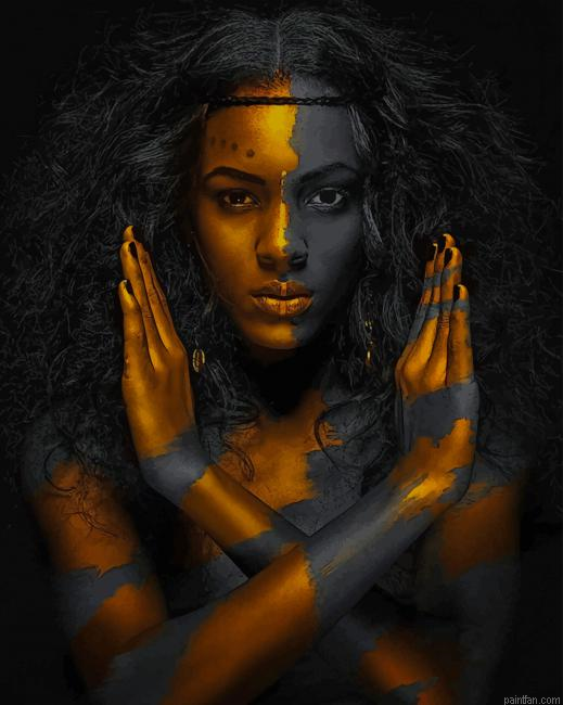 Gold African Girl New Paint By Numbers.png