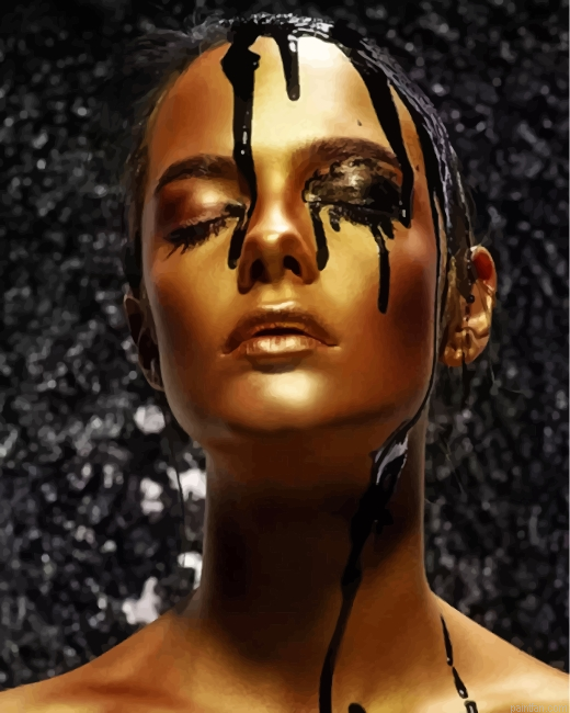 Golden Cool Woman Paint By Number.png