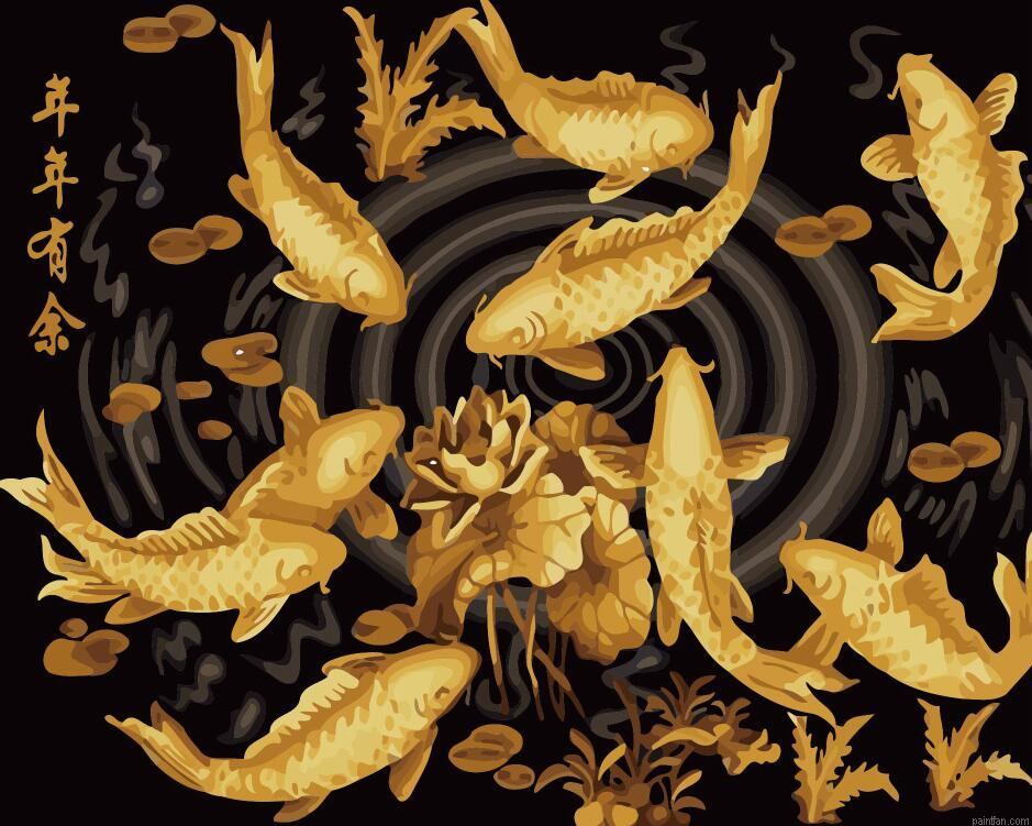 Golden Fishes Paint By Numbers.png