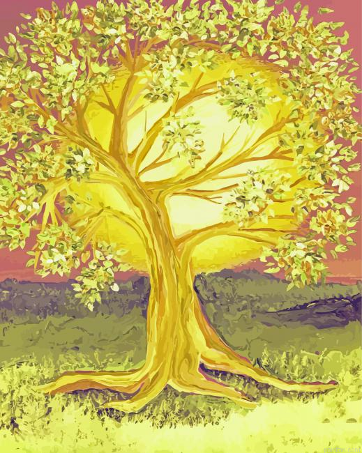 Golden Tree Art Paint By Numbers.png